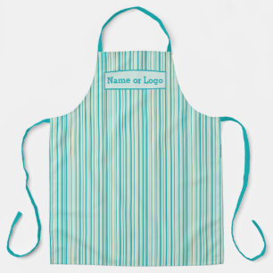 Vintage Teal Striped Beautiful Apron