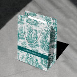 Vintage teal turquoise de jouy medium gift bag<br><div class="desc">Vintage teal turquoise de jouy Medium Gift Bag. This toile de jouy vintage Gift Bag is inspired by the exquisite designs of french countryside scenes. These sophisticated Toile prints are an all time rage at the moment, The designs are classic and romantic with stylish classy colours. The perfect gift bags...</div>