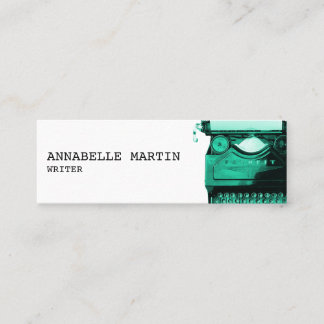 Vintage Teal Typewriter Mini Business Card