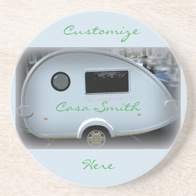 Vintage teardrop trailer caravan Thunder_Cove Coaster (Front)