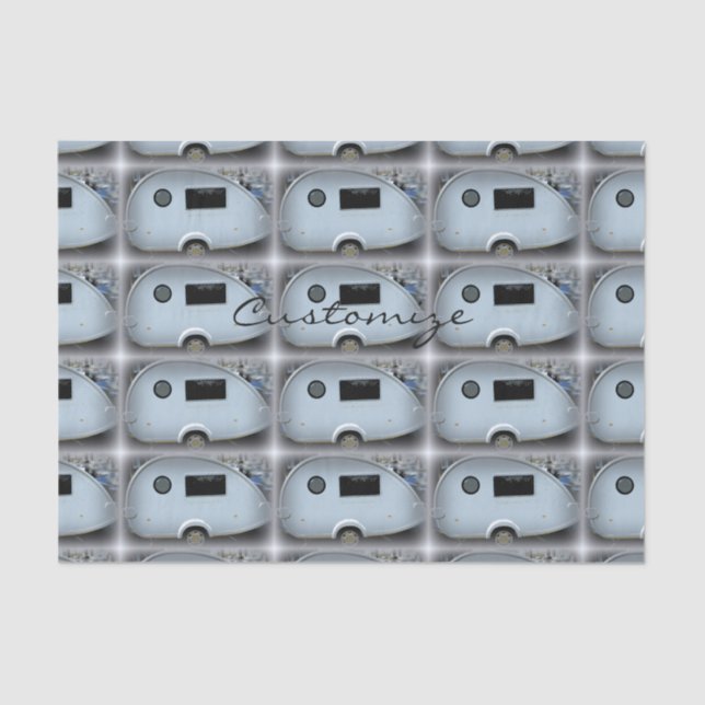 Vintage teardrop trailer caravan Thunder_Cove Tissue Paper (Front)