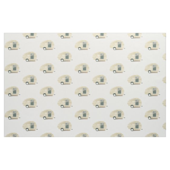 Vintage teardrop trailer gypsy caravan 2 fabric (Fat Quarter)
