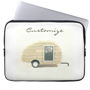 Vintage teardrop trailer gypsy caravan laptop sleeve