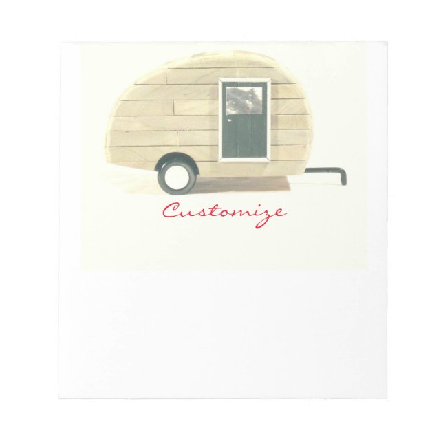 Vintage teardrop trailer  gypsy caravan notepad (Front)