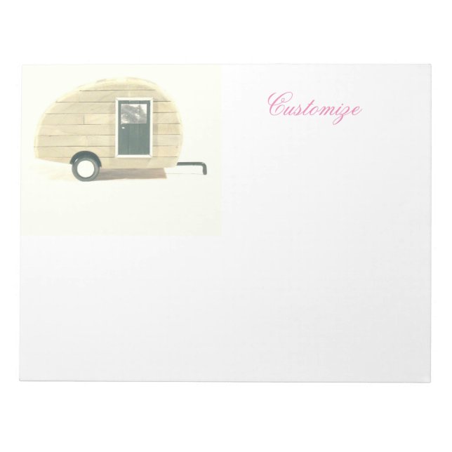 Vintage teardrop trailer gypsy caravan  notepad (Front)
