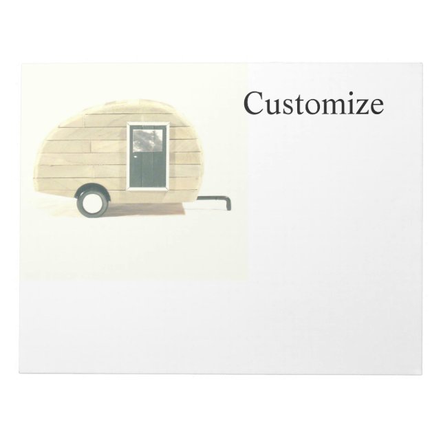 Vintage teardrop trailer gypsy caravan notepad (Front)