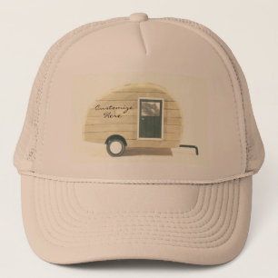 Vintage teardrop trailer gypsy caravan trucker hat