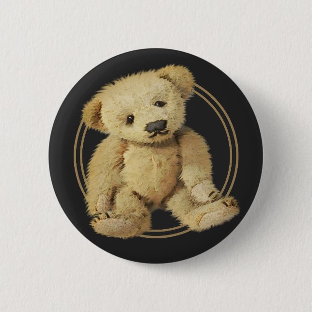 Vintage Teddy Bear 2 Inch Round Button (Front)