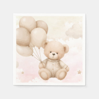 Vintage Teddy Bear Baby Shower Invitation  Napkin