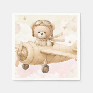 Vintage Teddy Bear Baby Shower Invitation  Napkin