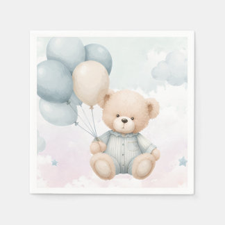 Vintage Teddy Bear Baby Shower Invitation  Napkin