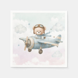 Vintage Teddy Bear Baby Shower Invitation  Napkin