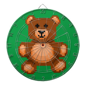 Vintage Teddy Bear - Pixel Art Dartboard