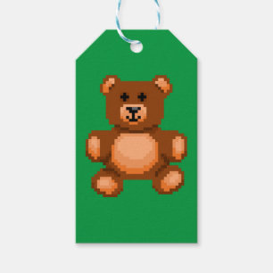Vintage Teddy Bear - Pixel Art Gift Tags