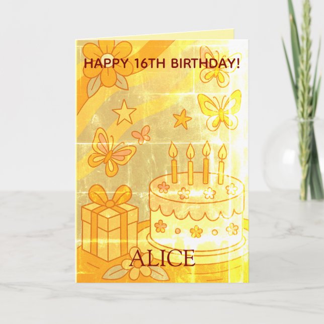 Vintage Teenage (Change age if needed) Birthday Card (Front)