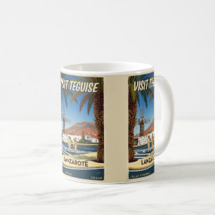 Vintage Teguise Lanzarote Spain Travel Poster Coffee Mug