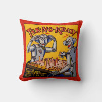 Vintage "Tek-No-Krazy" Robot Game Graphic Pillow