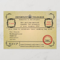 Vintage telegram wedding