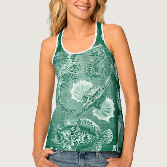 Vintage Teleostei Fish and Shells by Ernst Haeckel Tank Top