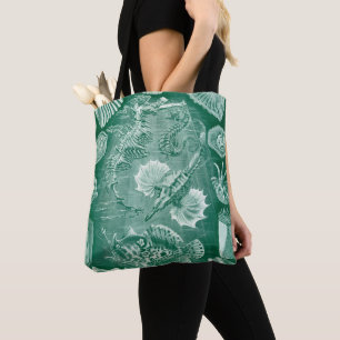Vintage Teleostei Shells and Fish by Ernst Haeckel Tote Bag