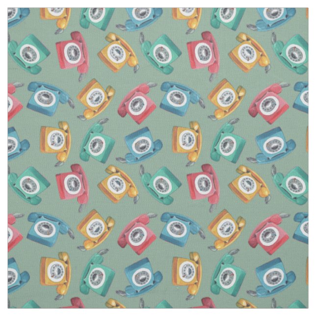 Vintage Telephone Party Fabric (Swatch)