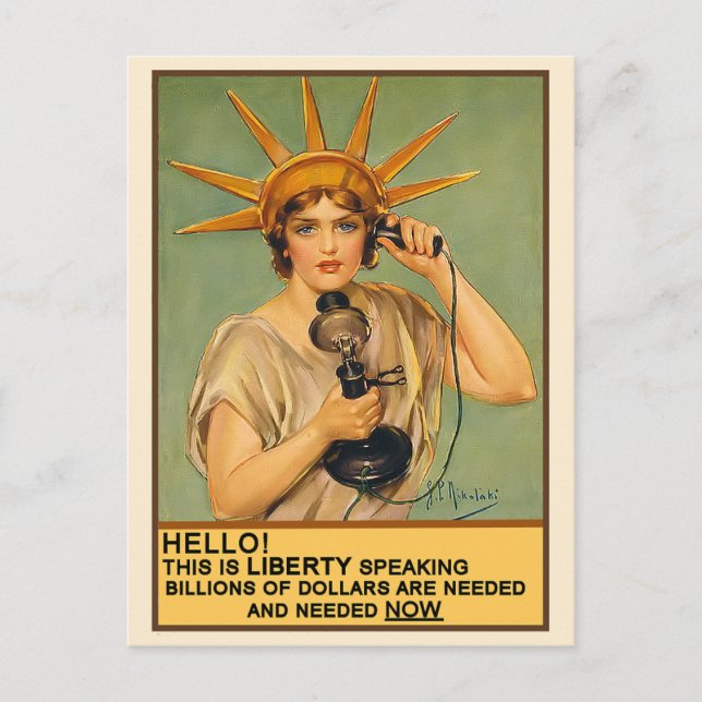 Vintage Telephone Postcard (Front)