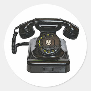 Vintage telephone round stickers