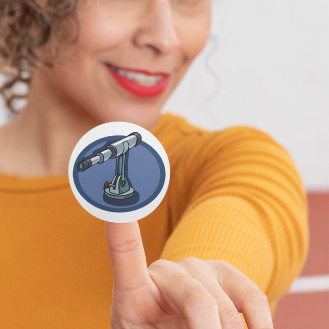 Vintage Telescope Astronomy Enthusiast Stargazing  Classic Round Sticker (Creator Uploaded)