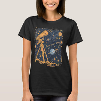 Vintage Telescope Astronomy Space Stars Retro Art T-Shirt