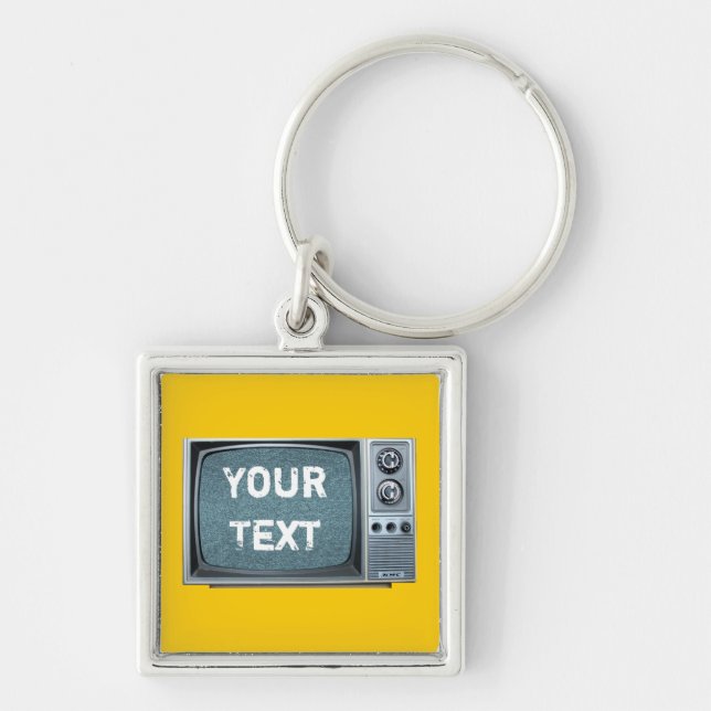 Vintage Television Set with Static Screen Keychain (Front)