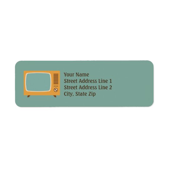 Vintage Television TV Retro Return Address Labels