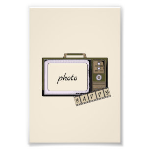 Vintage Television Wall Art with Happy Film Strip