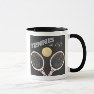 Vintage Tennis Chalkboard Design Mug