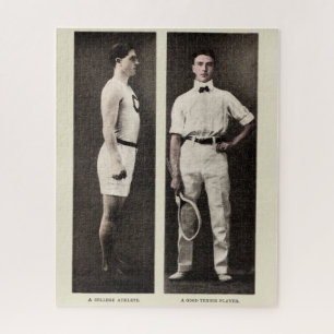 Vintage Tennis Player Athlete Pro Jigsaw Puzzle