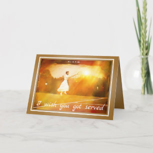 vintage tennis trick photo card