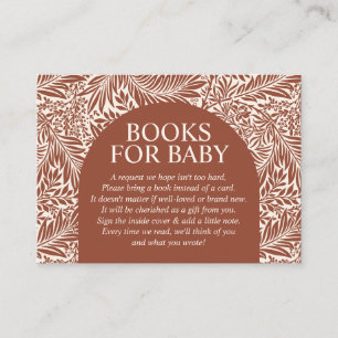 Vintage Terracotta Wildflower Books for Baby Enclosure Card