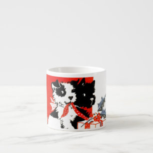 Vintage Terrier and Scotty Christmas Espresso Cup