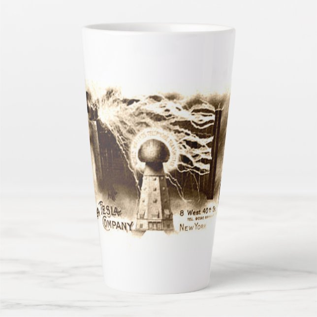 Vintage Tesla Letterhead  Latte Mug (Front)
