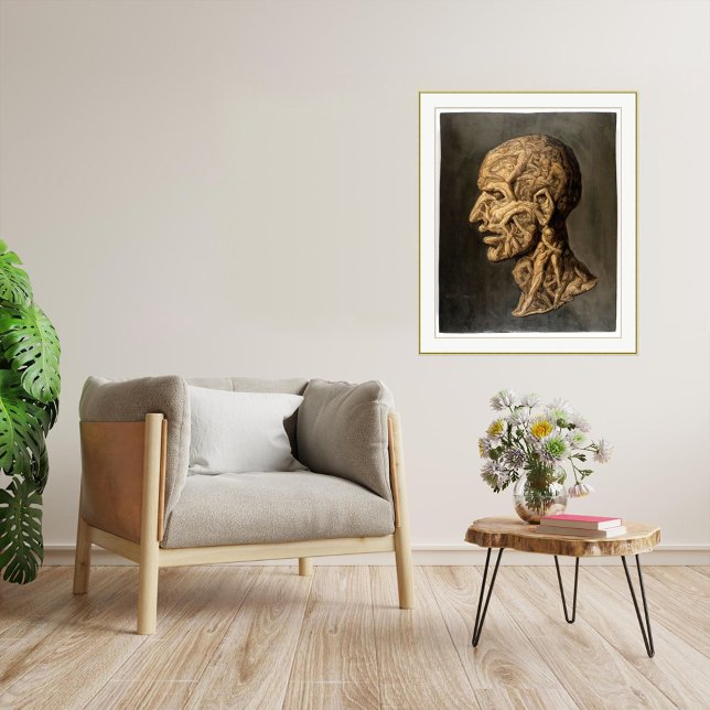Vintage Testa Anatomica - Grande Impression (Vintage 'Testa Anatomica'.  Large Art Print)