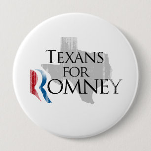 Vintage Texans for Romney.png 4 Inch Round Button