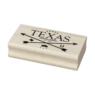 Vintage Texas Est. 1836 Arrows Rubber Art Stamp