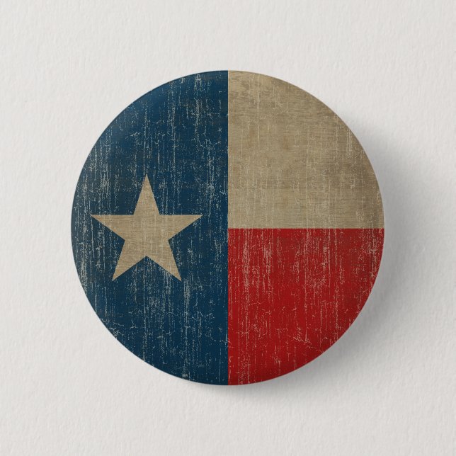Vintage Texas Flag 2 Inch Round Button (Front)