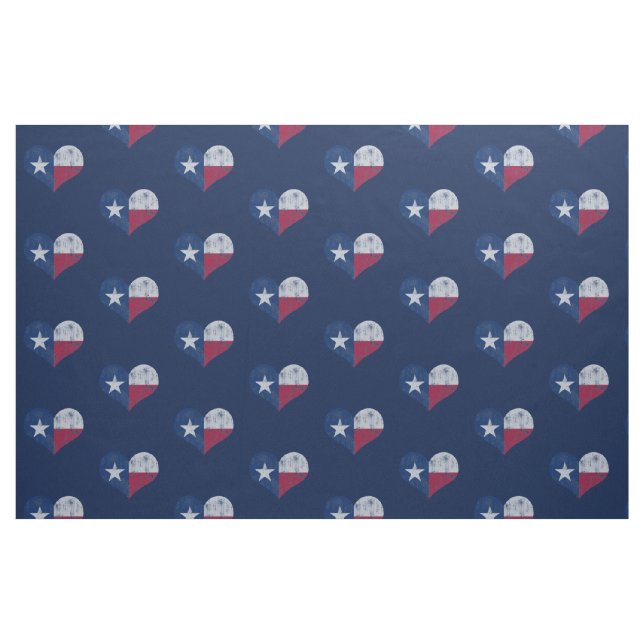 Vintage Texas Flag Hearts Fabric (Fat Quarter)