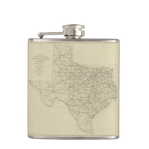 Vintage Texas Highway Map (1919) Hip Flask