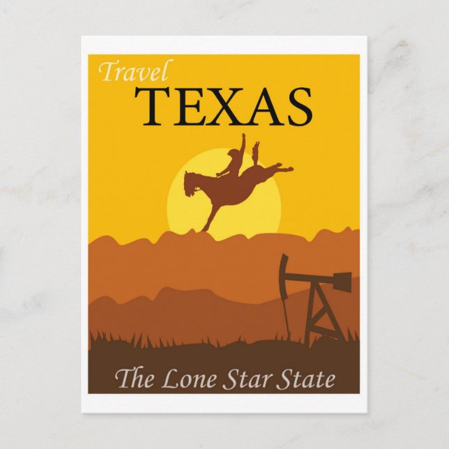 Vintage Texas Lone Star State Retro Travel Postcard (Front)