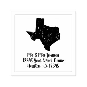 Vintage Texas state icon custom return address Self-inking Stamp
