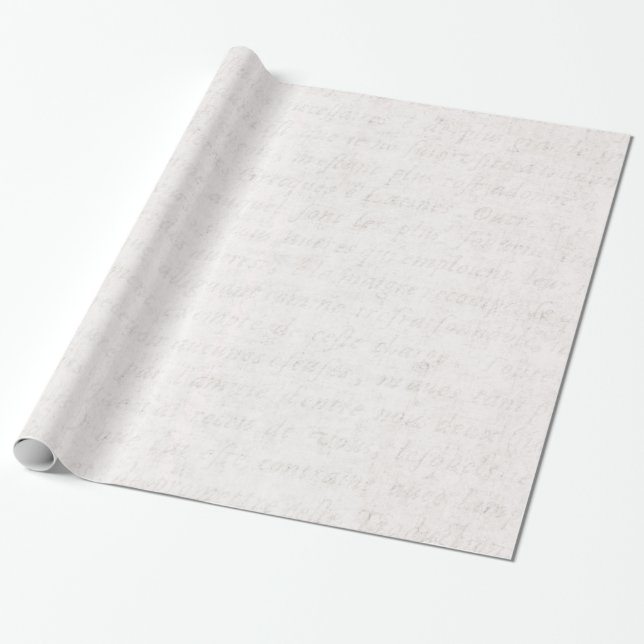 Vintage Text French Background Paper Template (Unrolled)