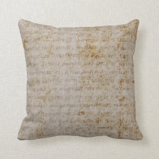 Vintage Text French Background Paper Template Throw Pillow