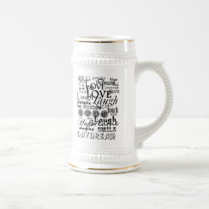 Vintage Text Life Advice Apparel and Gifts Beer Stein