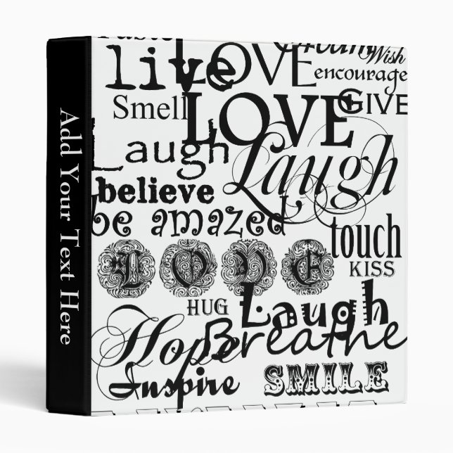 Vintage Text Life Advice Apparel and Gifts Binder (Front/Spine)